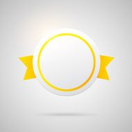 Vector paper badge with yellow silk ribbon N6