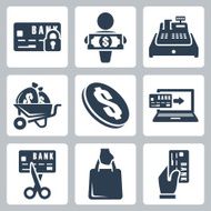 Vector isolated money icons set N2