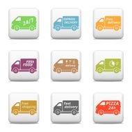 Web buttons delivery car icons