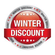 winter discount red silver button