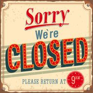 Vintage card - Sorry we&#039;re closed