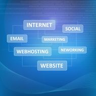 vector Internet concept on blue background