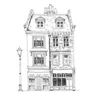 Old English town house London Sketch collection N4