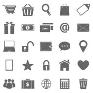 Ecommerce icons on white background