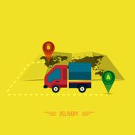 Delivery service 24 hours Cargo truck symbol N3