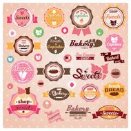 Collection of vintage retro ice cream and cupcake labels N2