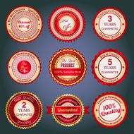 Set of sale badges labels and stickers in red