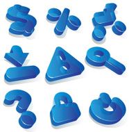 Commercial blue acrylic icons