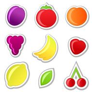 Collection on fruit stickers