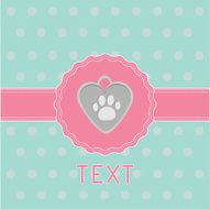 Pink ribbon and label with dogÂs pendant Card N2