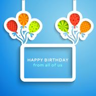 Happy birthday colorful applique background N5