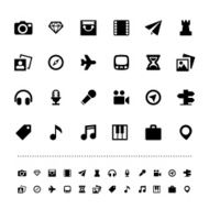 Retina travel and entertainment icon set N2