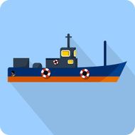 Cargo ship flat illustration N2