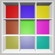 Square Colorful Product Display Show Rack