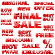 Shopping tags set
