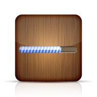 Vector wooden app icon with progress bar