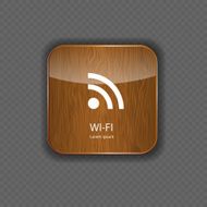 Wi-fi wood application icons N2