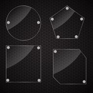 Glass frame on abstract metal background Vector illustration N9