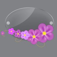 Glass frame with flowers Vector illustration