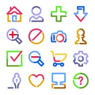 Basic web icons Color contour series