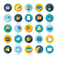 Set of flat design icons for web marketing