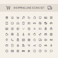 Shopping Line Icons Set Black N2