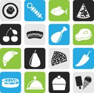 Silhouette Different kind of food icons