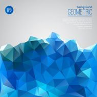Blue mountain of triangles geometric template