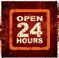 Open 24 Hours Sign N2