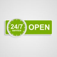 Twenty-four hours seven days customer service icon