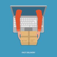 Fast goods delivery vector illustration
