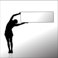 Vector silhouette of a woman N1111