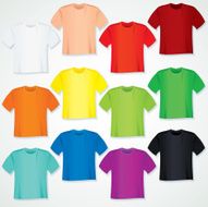 Colorful Blank T Shirt Collection Vector Templates