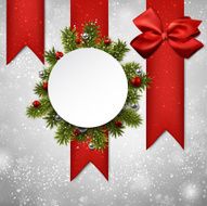White round paper christmas card