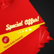 Red discount abstract origami background N2