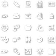 White minimalist icon set N2