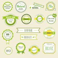Organic labels logos and stickers