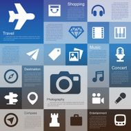 Retina travel and entertainment icon set N3