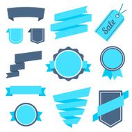 Vector Stickers and Badges Set 7 Flat Style