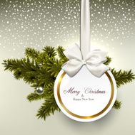 White paper gift card with satin bows N2