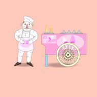 Ice cream vendor with cart