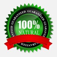 100 natural green label isolated on white vector illustration N6