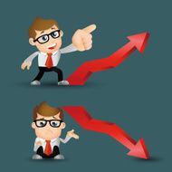 People Set - Business Office man Finance Line graph