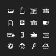 Collection of e-commerce interface pictograms