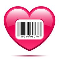 Heart with bar code label N2