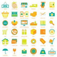 Shopping and logistic icons set vector N2