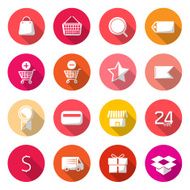 E-commerce and Online Shopping Color Circle Icons