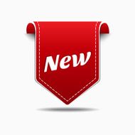 New Collection Red Label Icon Vector Design