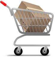 cardboard on shopping cart