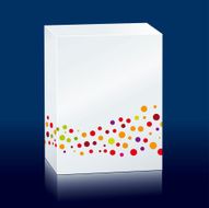blank box with colored dots